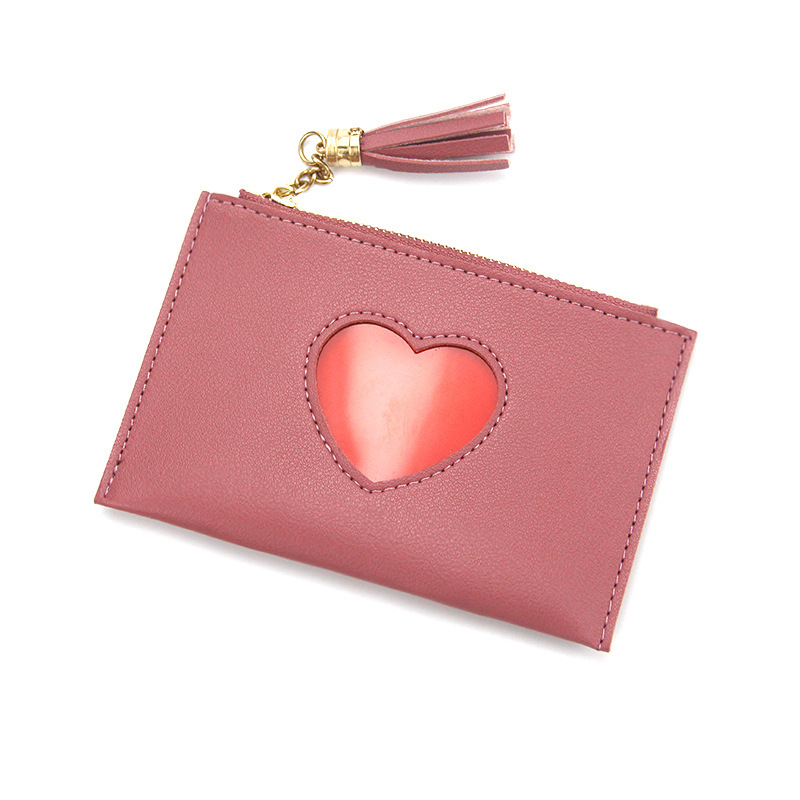 New Ladies' Purse fashion ladies card holder heart-shaped card set coin change bank card ID card holder wallet