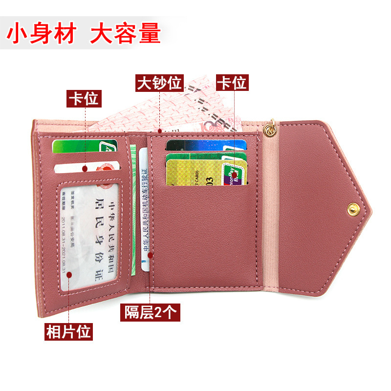 Factory Direct supply Korean women's wallet short chic clutch large capacity little girl zipper bag coin purse