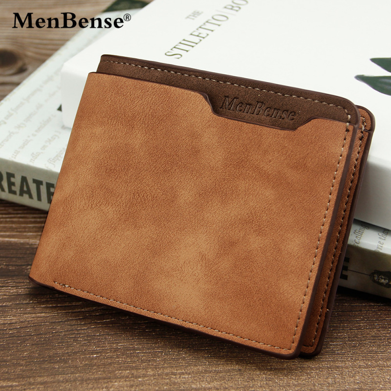 MenBense cross-border new arrival men's frosted short wallet multi-functional fashion casual high quality Pu wallet