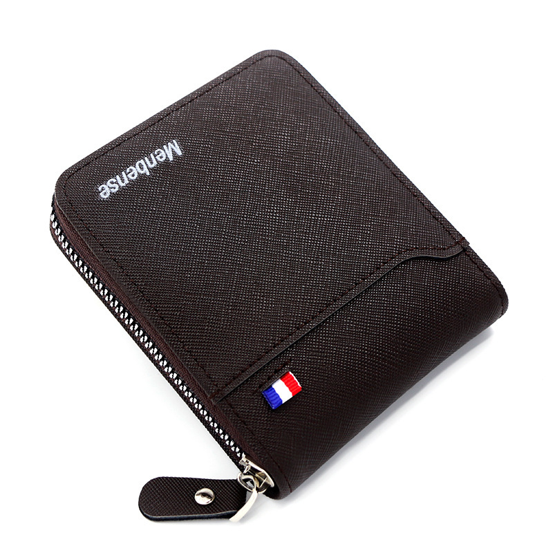 MenBense new men's wallet short Korean style men's zipper bag coin pocket chain bag card holder men's wallet
