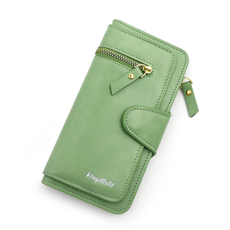Simple women's long wallet zipper hasp PU leather large capacity multiple card slots coin pocket women's clutch wholesale