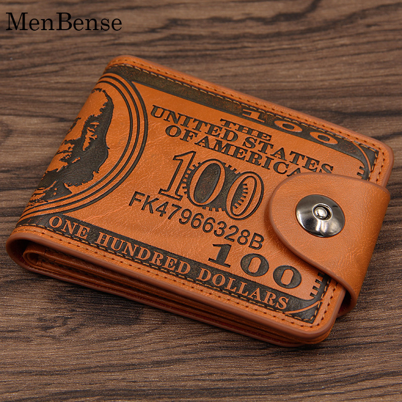 Men's wallet factory direct supply retro USD short horizontal large capacity magnetic snap wallet stall supply wholesale