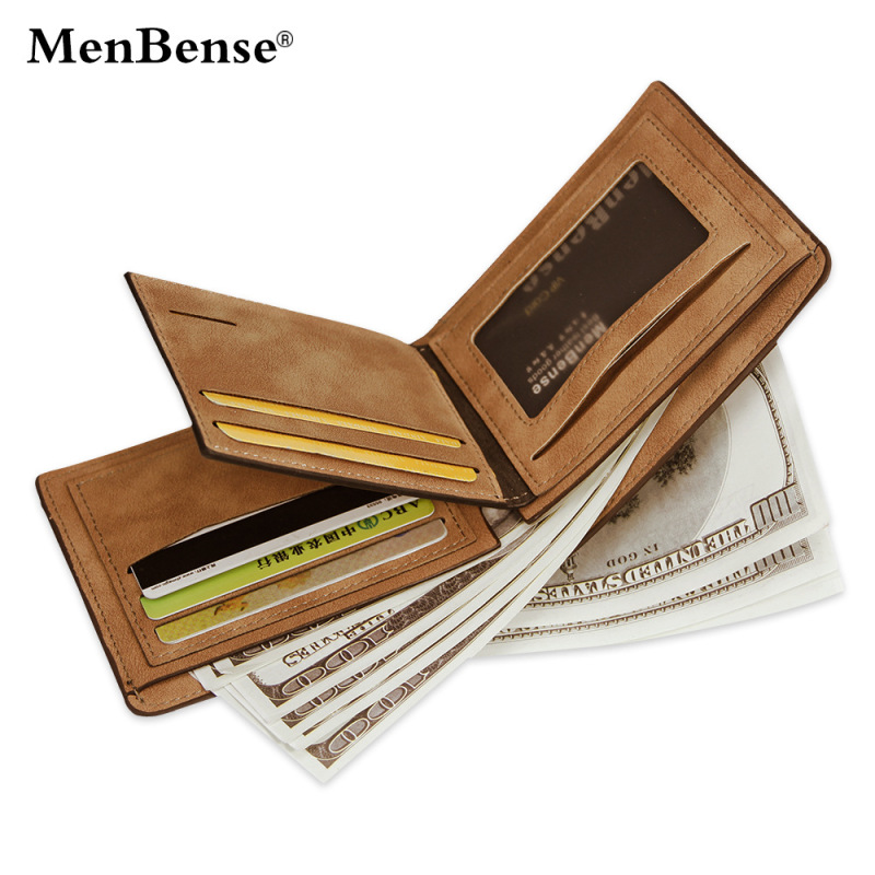 MenBense cross-border new arrival men's frosted short wallet multi-functional fashion casual high quality Pu wallet