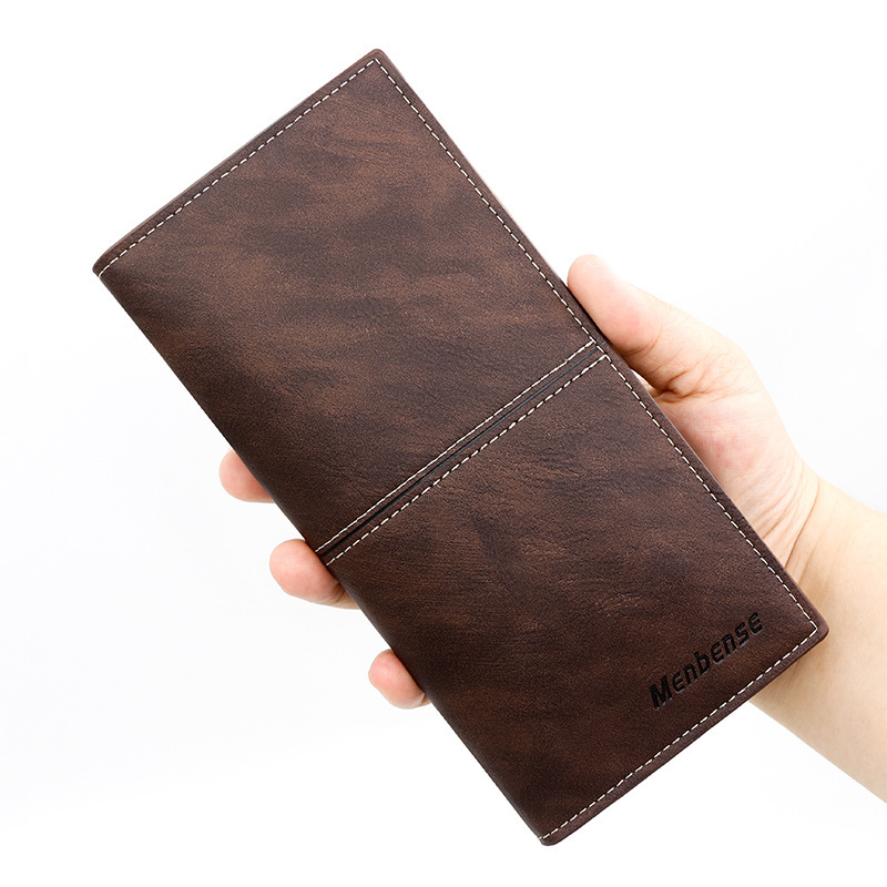 Korean style men's wallet long fashion stitching large capacity multiple card slots thin clutch casual men's wallet