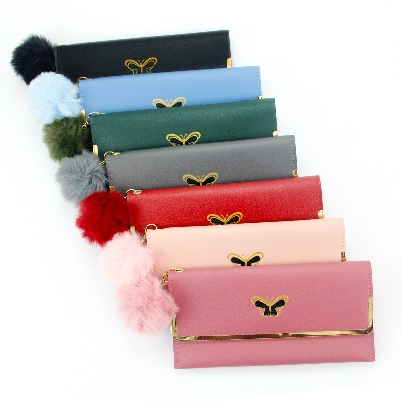 New women's long wallet multi-functional large capacity butterfly printing women's wallet clutch card holder coin purse