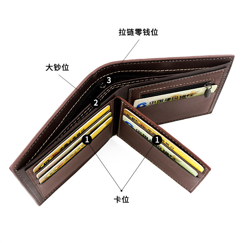 New fashion men's short wallet personalized men's coin purse silk screen wallet men's frosted clutch wallet