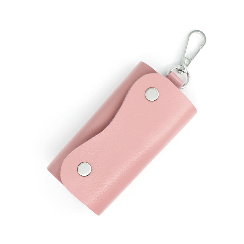 Personalized creative candy color car key case motor vehicle Zipper fashion genuine leather key bag car key ring