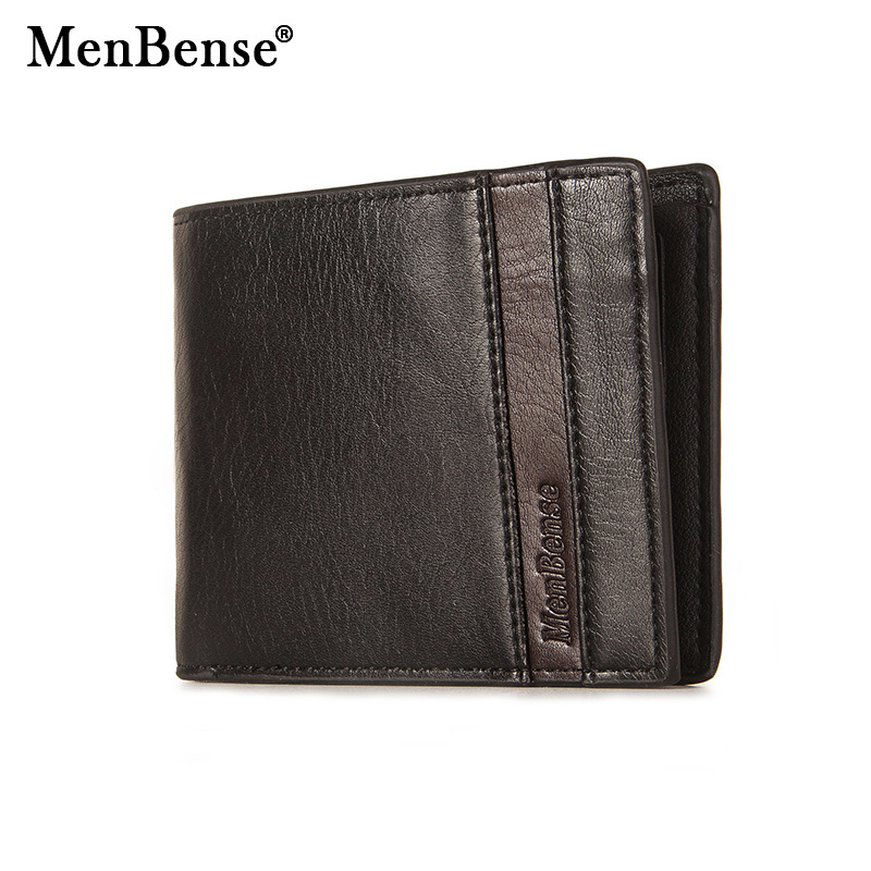 Menbense men's short wallet Korean style horizontal multiple card slots open three fold large capacity wallet cross-border wholesale
