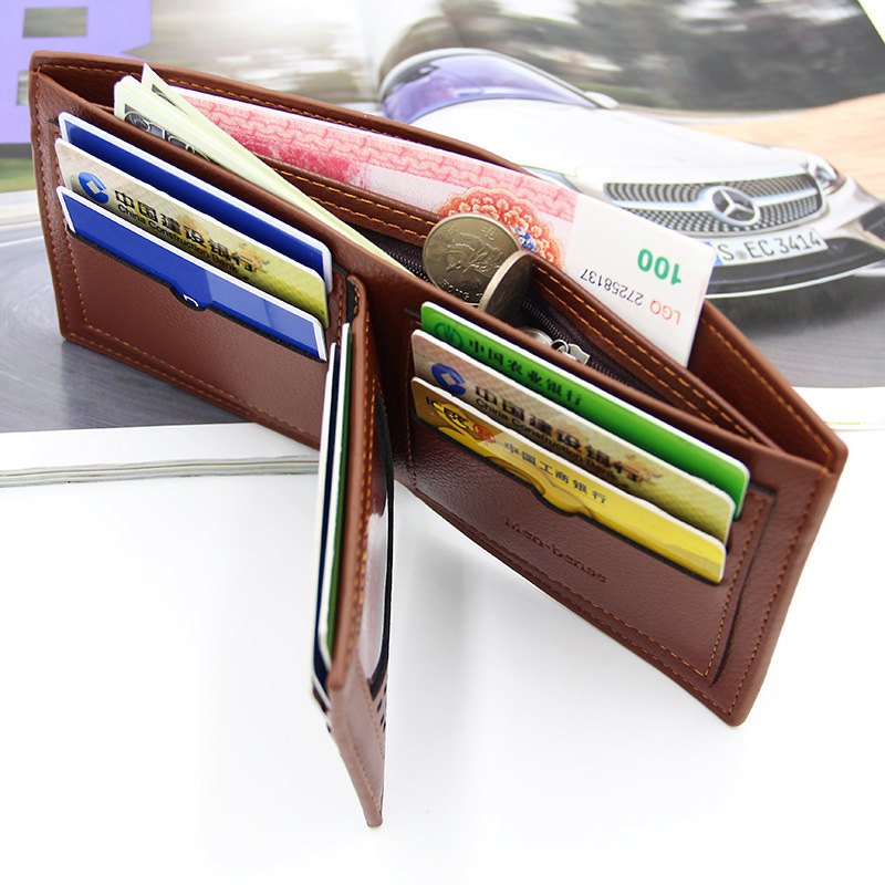 New Korean style casual wallet large capacity multi-functional men's short wallet multi card slots wallet factory direct supply
