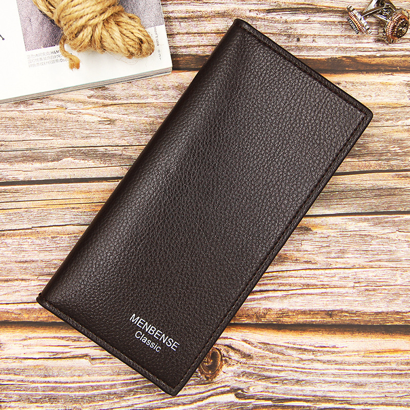 New Men's Long wallet multiple card slots lightweight soft leather fashion large capacity vertical man's wallet