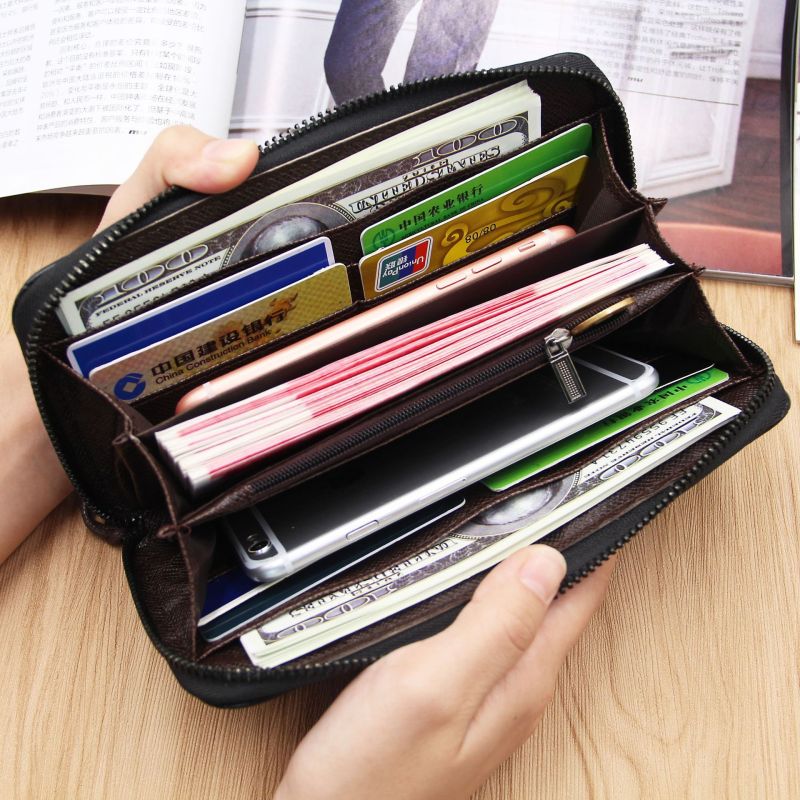 MenBense new men's wallet long large capacity multiple card slots fashion zipper handbag factory direct supply