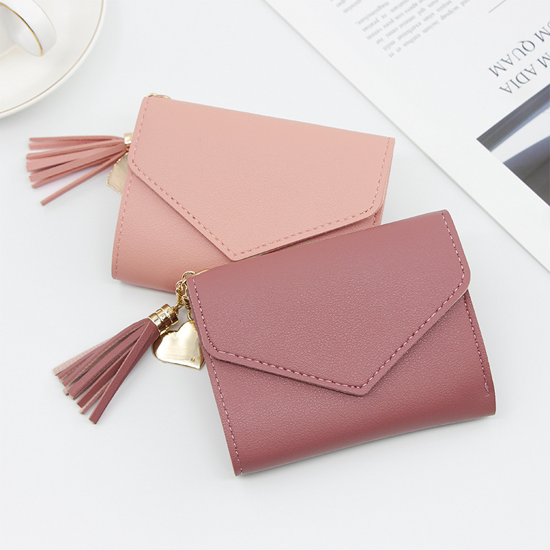 Factory Direct supply Korean women's wallet short chic clutch large capacity little girl zipper bag coin purse