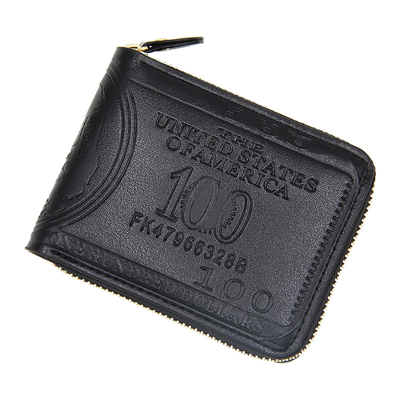 Factory Direct Supply men's wallet retro large capacity fashion casual zipper short wallet in stock wholesale supply