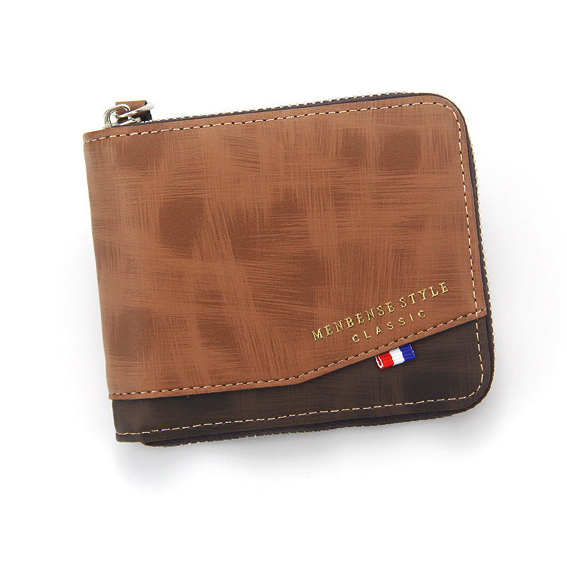 MenBense new men's wallet short fashion casual men's zipper bag coin purse card holder male wallet