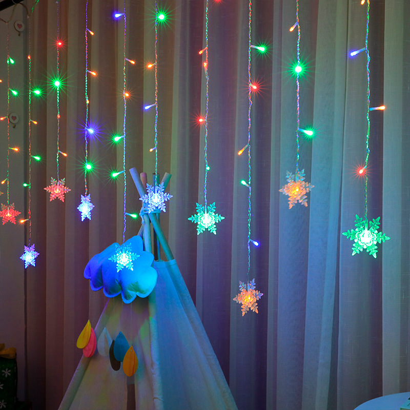 Cross-Border led ice bar snowflake colored lantern flashing string starry room Holiday Christmas Indoor Decoration Star Light