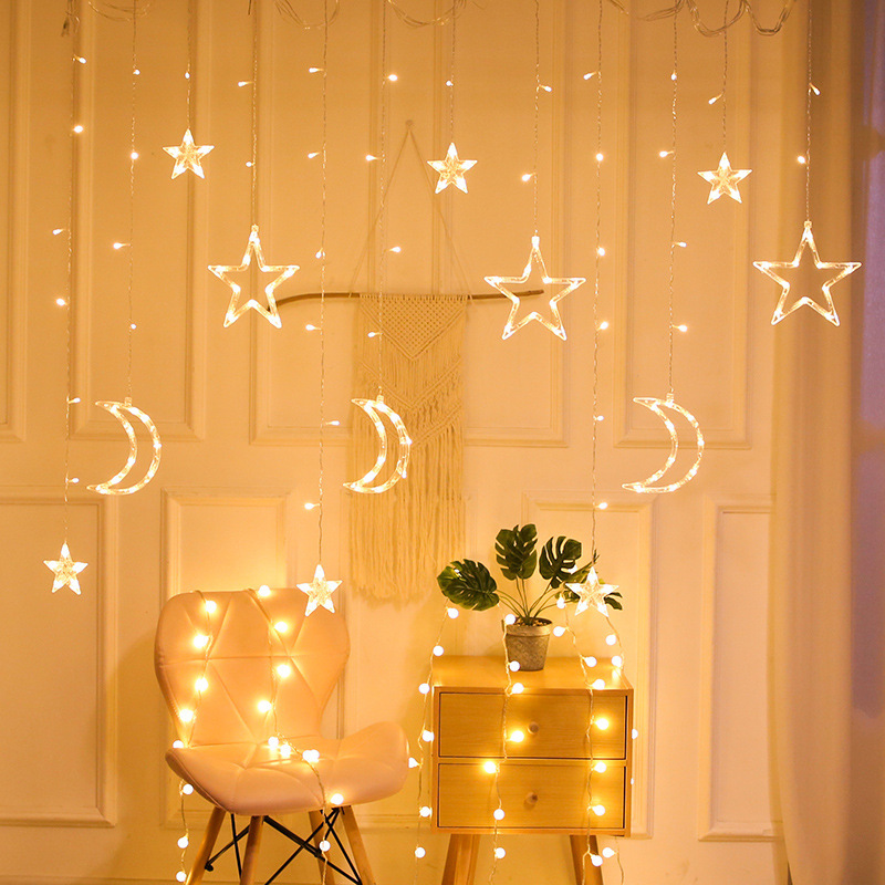 led solar light string Starry Moon star light Internet hot girlish bedroom decorative curtain light