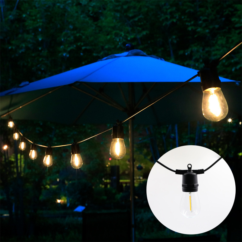 LED tungsten wire string light solar low voltage S14 G50 outdoor courtyard wedding holiday decoration find factory