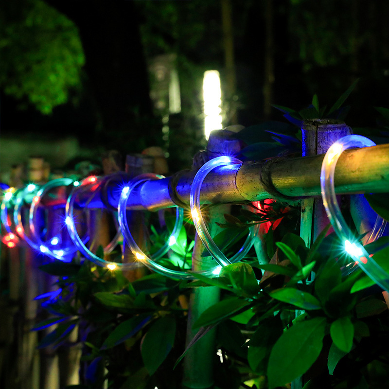 Cross-Border led colored lamp solar-powered string lights copper wire tube light holiday Christmas star light outdoor garden decorative light