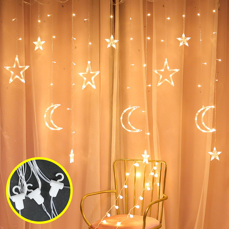 led solar light string Starry Moon star light Internet hot girlish bedroom decorative curtain light