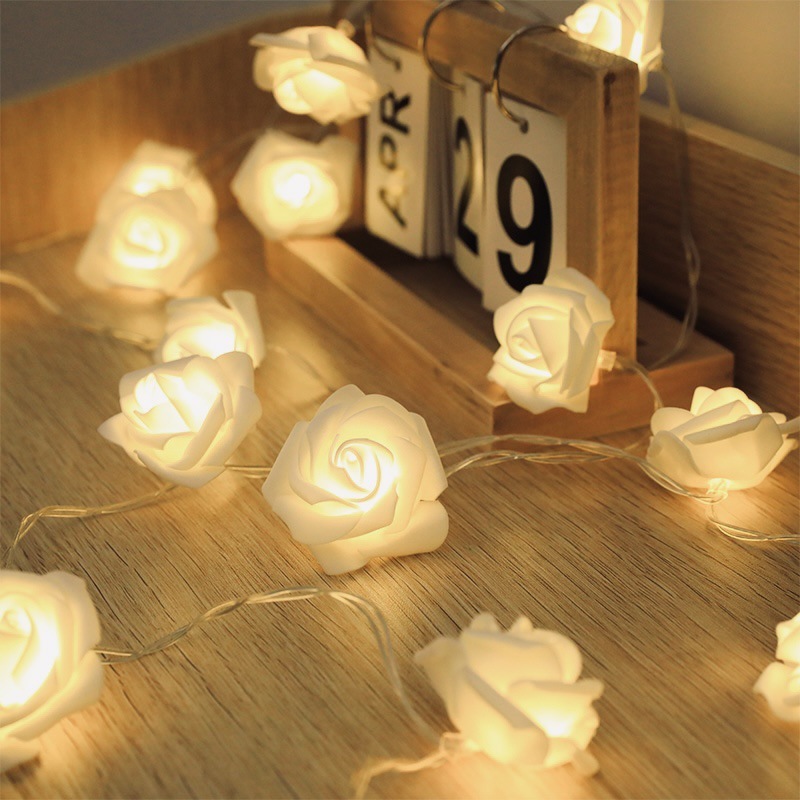 Strictly selected led Rose flower lamp flashing light string light Chinese Valentine's Day wedding party romantic proposal declaration ornamental festoon lamp
