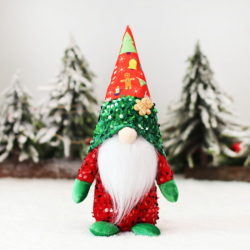 Christmas decorations sequins faceless baby doll decoration couple Forest Man figurine doll window dress up