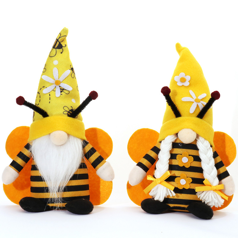 New Bee festival scene dress up props striped bee with wings Forest man couple doll ornaments