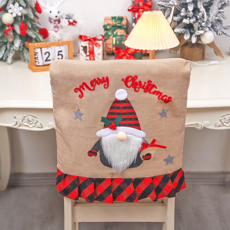 cross-border new Christmas decorations Santa Claus chair cover doll table and chair cover kitchen dress up props