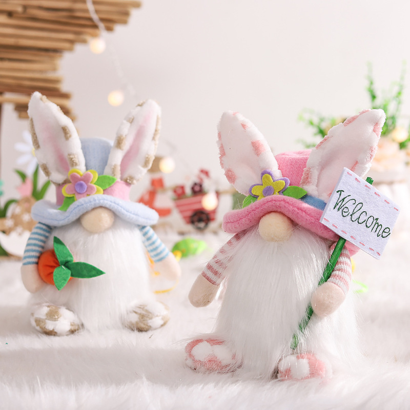 Easter European and American style cute rabbit ears Faceless Old Doll dwarf ground fine doll hotel home decorations