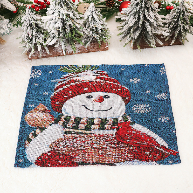 cross-border new knitted fabric Santa snowman decorative placemat Cartoon Doll heat proof mat cross-border wholesale