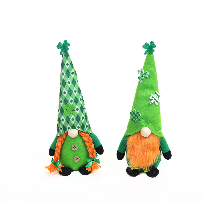 Irish National Day St Patrick patron Saint Clover hat couple doll theme party gathering decoration