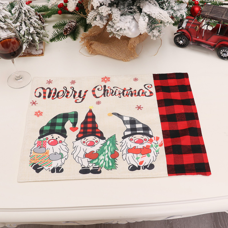 Christmas New Christmas decorations linen faceless doll dining table cushion doll heat proof mat dining table dress up