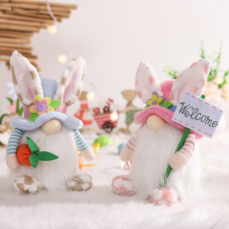 Easter European and American style cute rabbit ears Faceless Old Doll dwarf ground fine doll hotel home decorations
