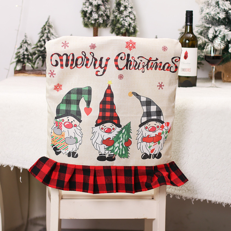 Christmas decorations scene dress up props linen faceless doll chair cover Forest man chair cover cross-border
