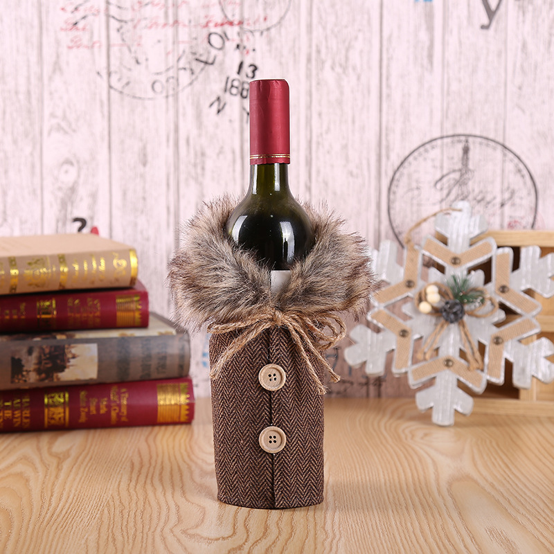 customized cross-border new product Christmas red wine bottle cover customized on demand customized customized kitchen dress-up