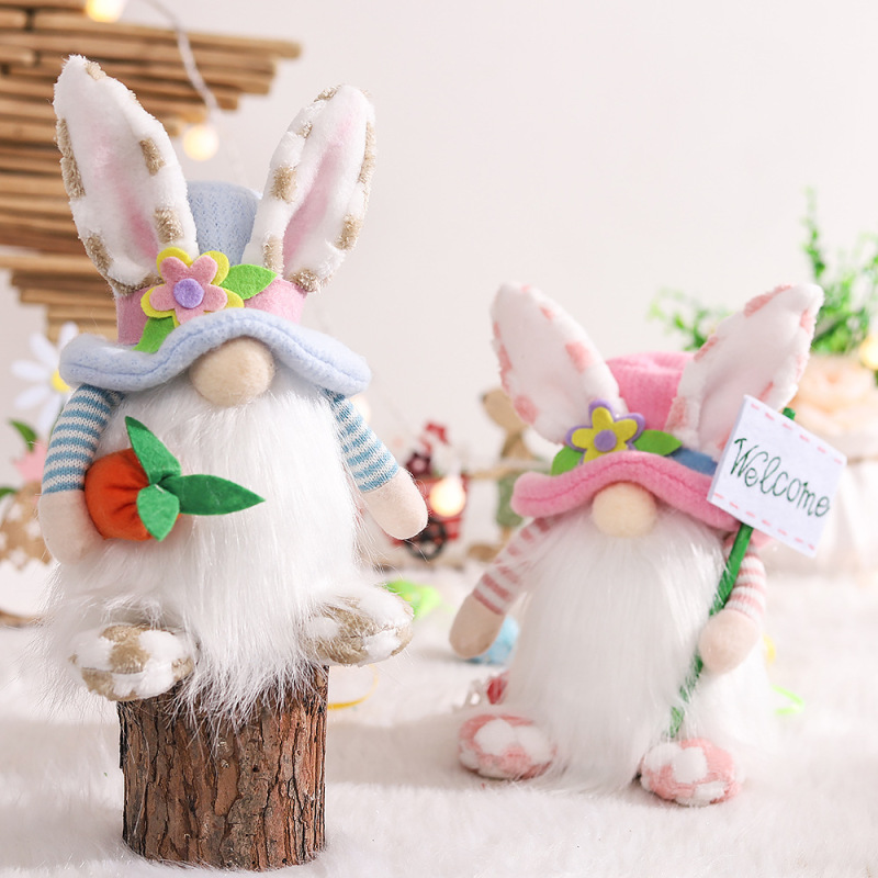 Easter European and American style cute rabbit ears Faceless Old Doll dwarf ground fine doll hotel home decorations