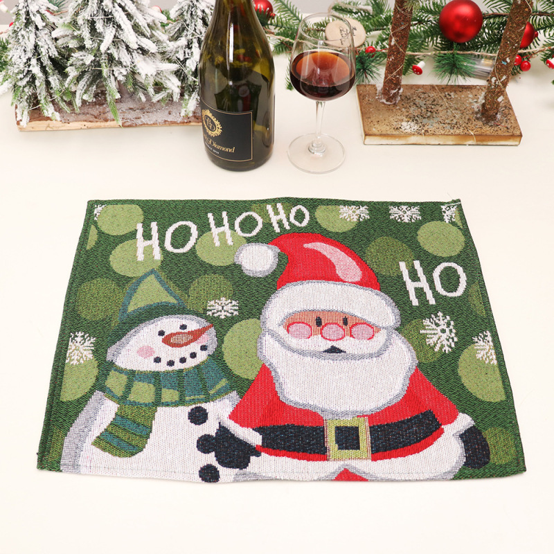 cross-border new knitted fabric Santa snowman decorative placemat Cartoon Doll heat proof mat cross-border wholesale