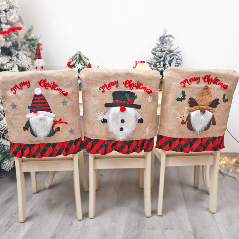 cross-border new Christmas decorations Santa Claus chair cover doll table and chair cover kitchen dress up props