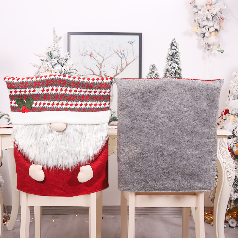Christmas decorations creative cute couple chair cover Faceless Old Man chair cover restaurant holiday layout supplies