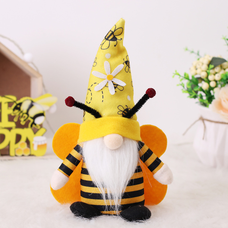 New Bee festival scene dress up props striped bee with wings Forest man couple doll ornaments