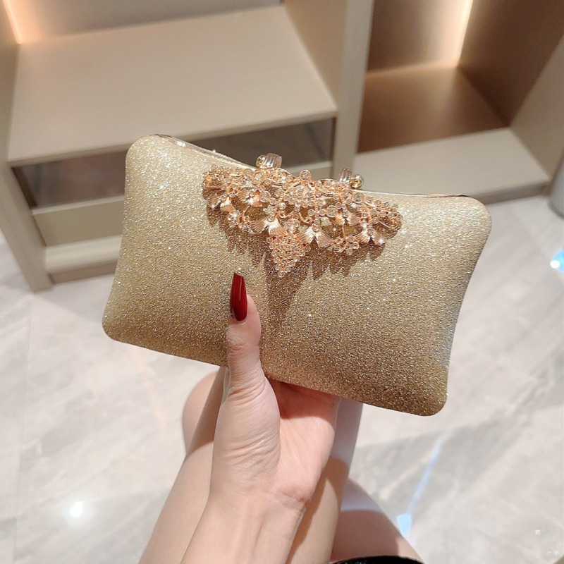 Cross-border new arrival dinner party with evening dress bag party shiny clutch socialite bride temperament banquet cheongsam chain