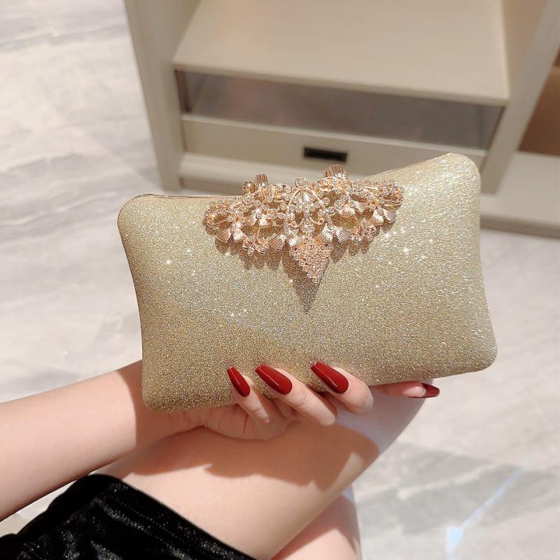 Cross-border new arrival dinner party with evening dress bag party shiny clutch socialite bride temperament banquet cheongsam chain