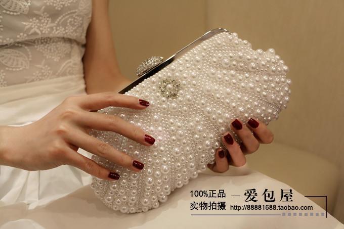 Fashion Women's Pearl banquet bag bridal bags wedding bag pearl bag evening clutch chain shoulder bag
