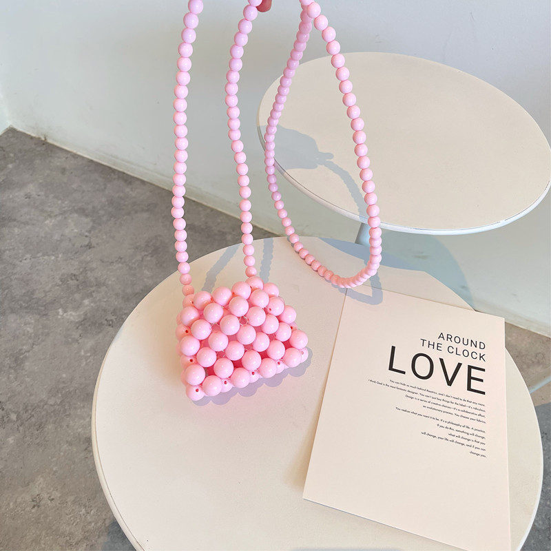 Mini bag cute handbag crossbody bag beaded weave children's handmade bag girl princess style vacation bag