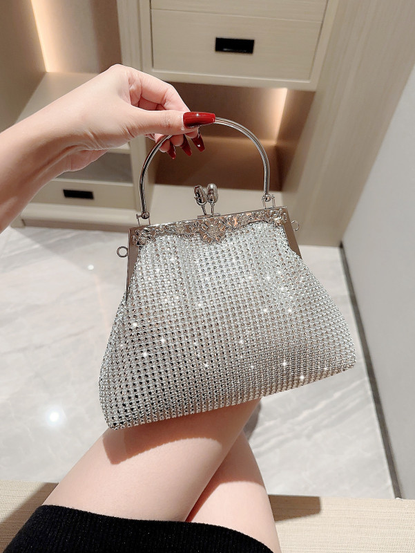 European and American fashion handbag luxury sparkling rhinestones clutch dinner bag socialite bride matching evening dress cheongsam