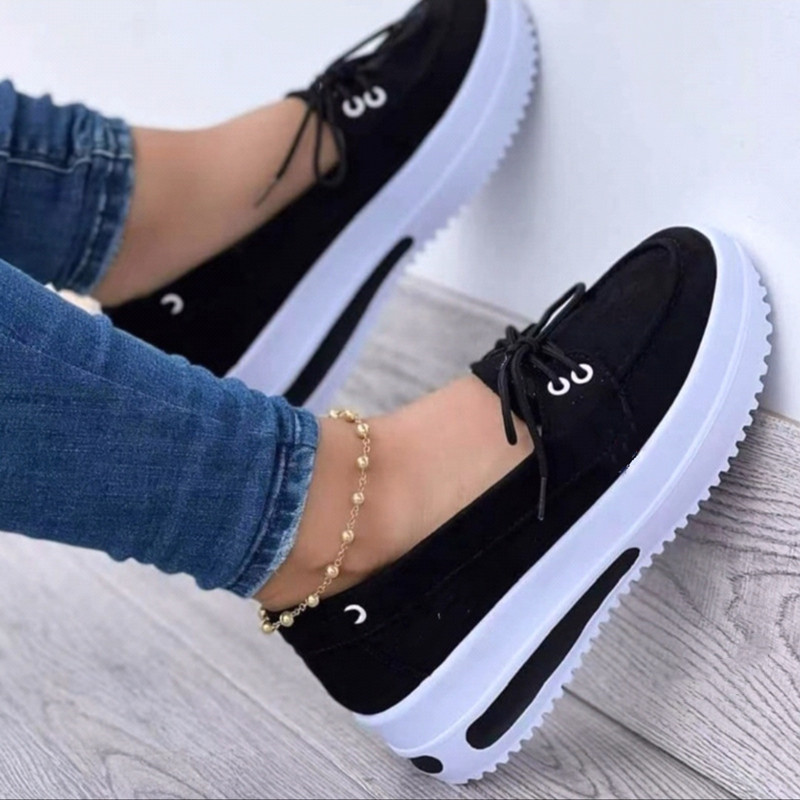 Spring new cross-border foreign trade wholesale daily casual shallow mouth mid heel muffin heel women's casual pumps