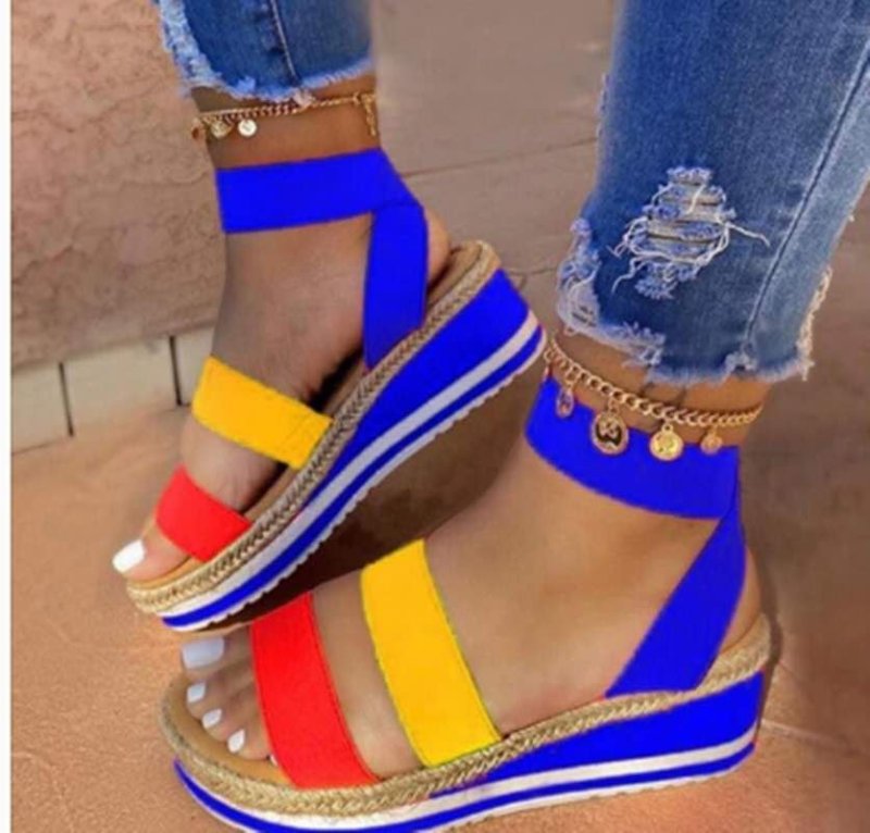 European and American new foreign trade plus size sandals women's fashion mid heel lightweight women's sandals summer new platform sandals