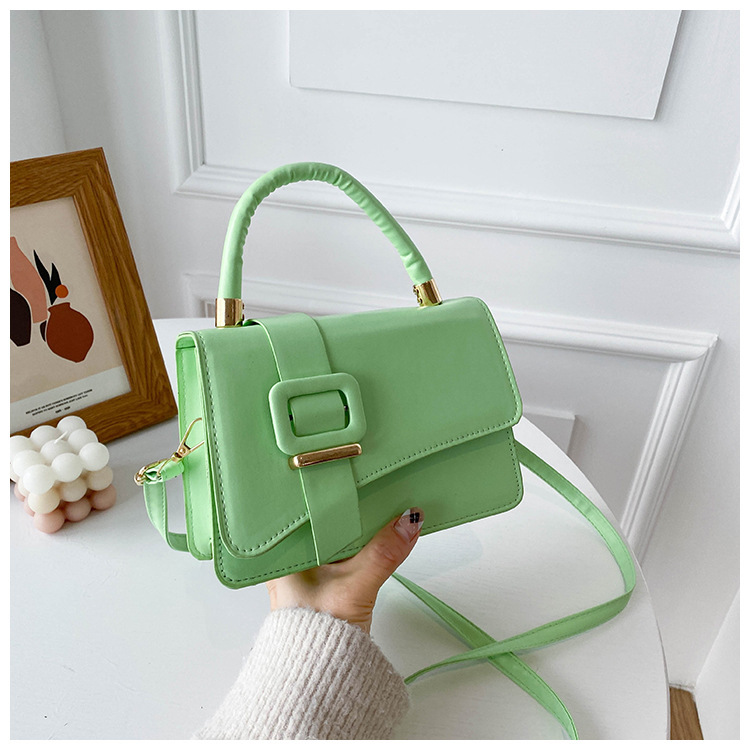 Simple bag Women's Spring European and American new portable Cambridge Satchel candy color Western style fashion crossbody shoulder bag