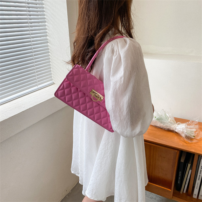Autumn Diamond lock underarm bag new bags women's bag fashion Korean style baguette bag women's shoulder bag women