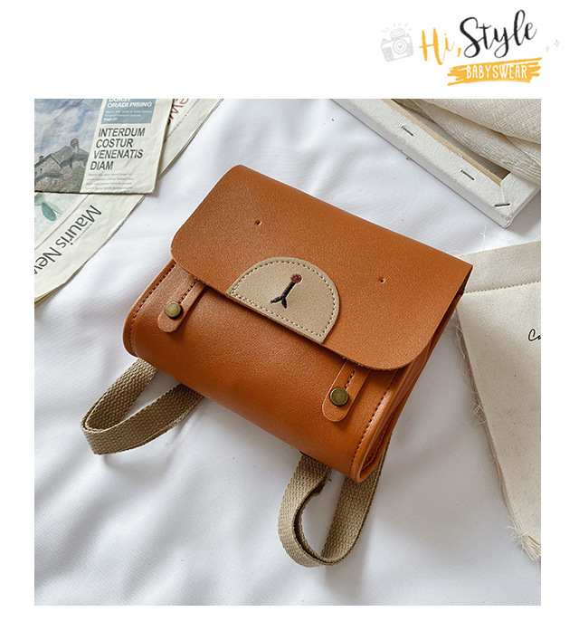 New graceful and fashionable design western style solid color cute bear pu texture shoulders and one shoulder crossbody small square bag
