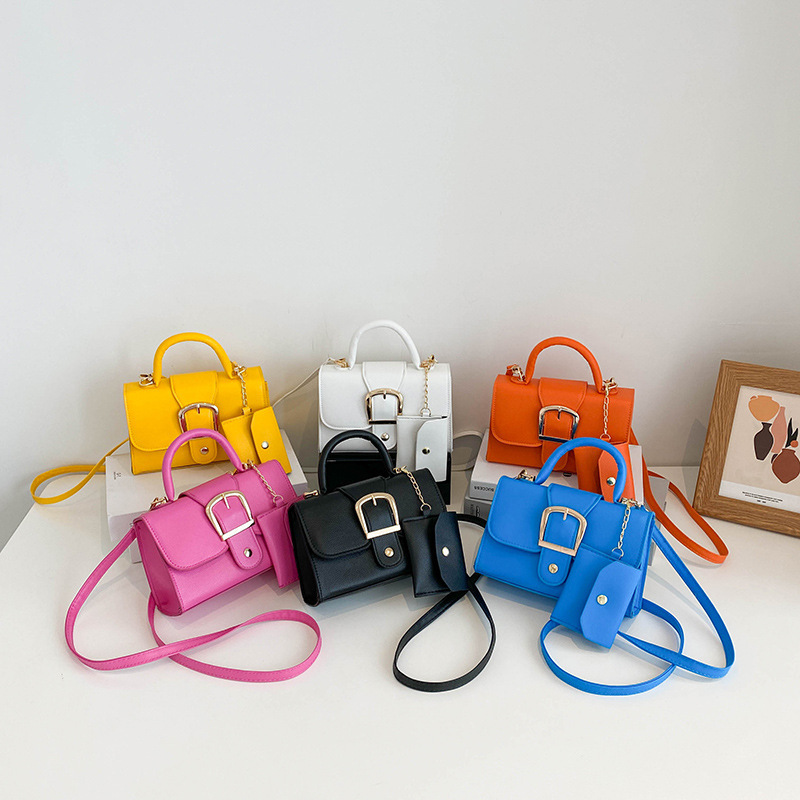 Candy color summer new simple retro trendy Western style crossbody shoulder portable square pouch women